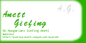 anett giefing business card